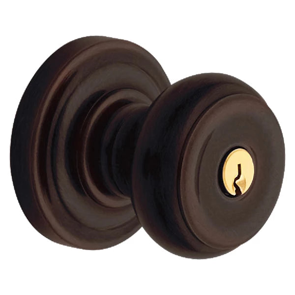 Baldwin - Estate Collection - Keyed Knobs & Levers - 5210 Colonial Keyed Door Knob w/ R030 Rose