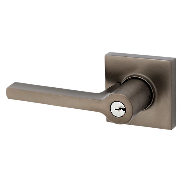 Baldwin - Estate Collection - Keyed Knobs & Levers - 5285 Minneapolis Keyed Door Lever w/ Square Rose