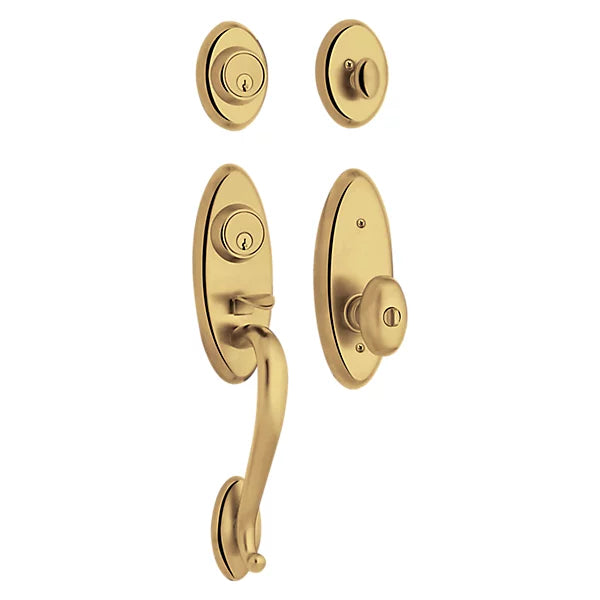 Baldwin - Estate Collection - Tubular Entry Handlesets - Landon Two-Point Lock Handleset w/ 5225 Egg Knob