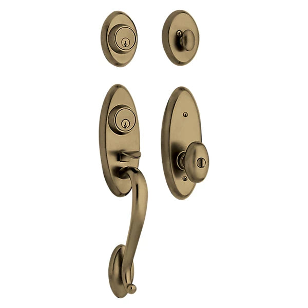 Baldwin - Estate Collection - Tubular Entry Handlesets - Landon Two-Point Lock Handleset w/ 5225 Egg Knob