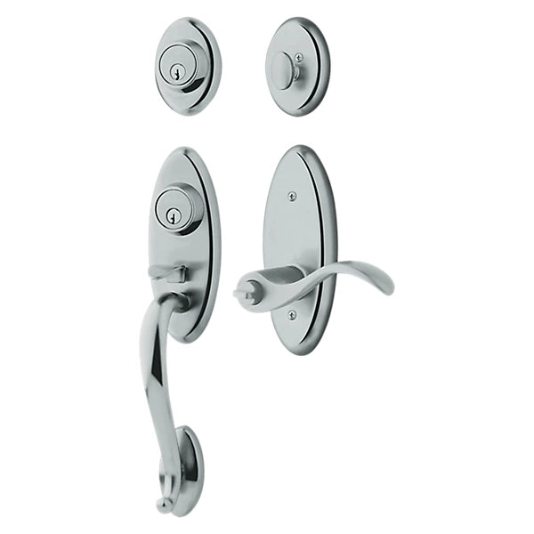 Baldwin - Estate Collection - Tubular Entry Handlesets - Landon Two-Point Lock Handleset w/ 5255 Wave Lever