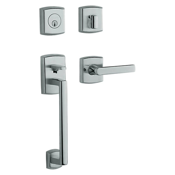 Baldwin - Estate Collection - Tubular Entry Handlesets - Soho Sectional Trim w/ 5485V Soho Lever