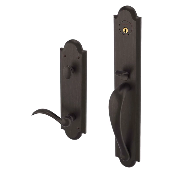 Baldwin - Estate Collection - Tubular Entry Handlesets - Boulder Full Escutcheon Emergency Egress Handleset w/ 5452V Beavertail Lever