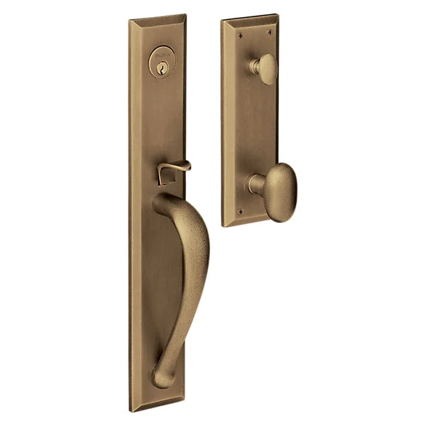 Baldwin - Estate Collection - Tubular Entry Handlesets - Cody Full Escutcheon Emergency Egress Handleset w/ 5024 Oval Knob