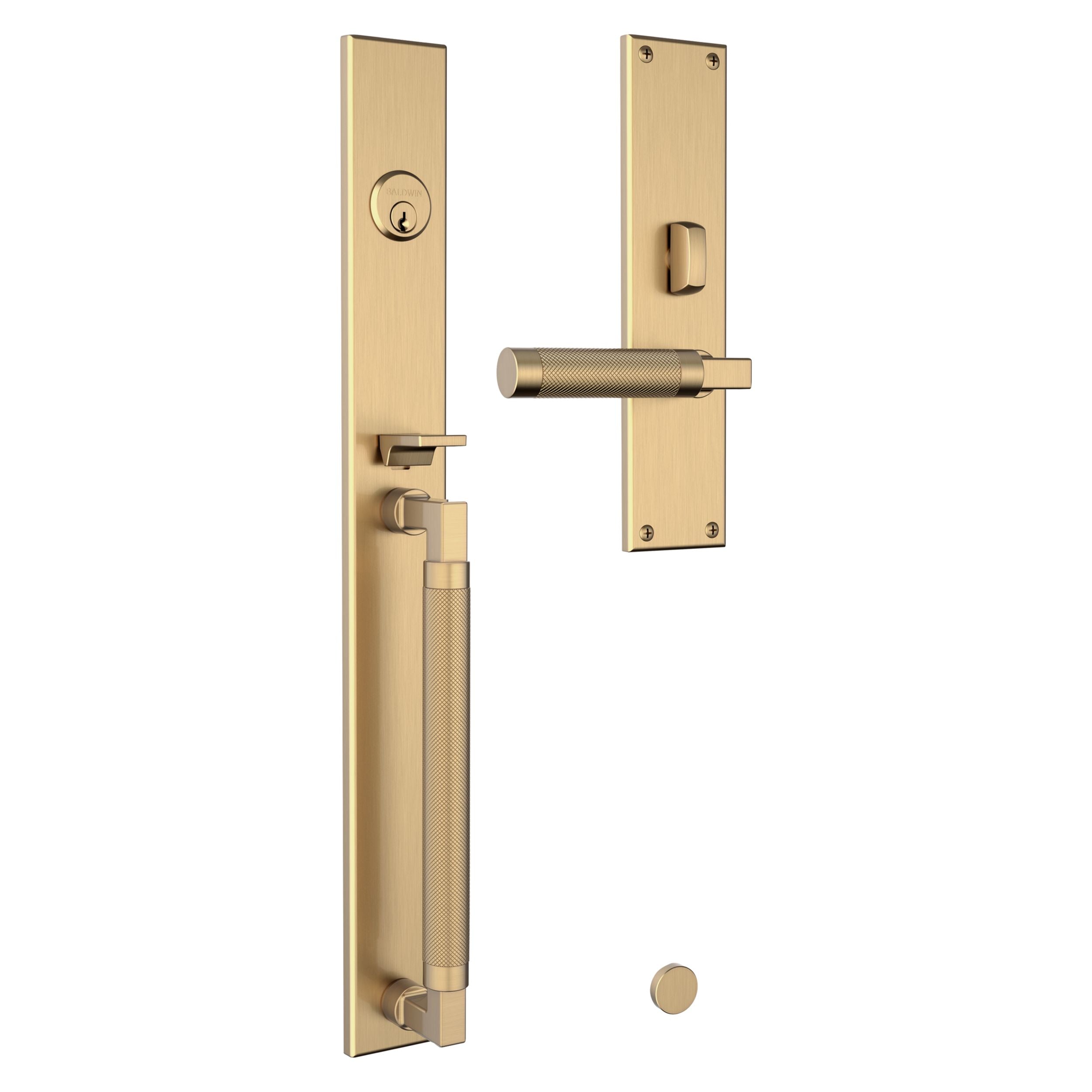 Baldwin - Estate Collection - Mortise Entry Handlesets - Gramercy Knurled 20” 6972 Mortise Handleset (Trim ONLY)