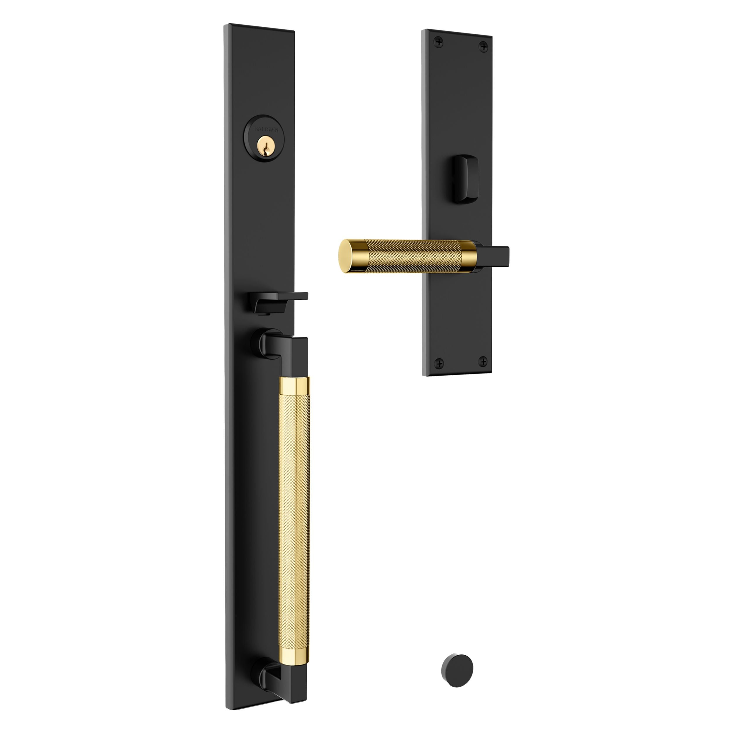 Baldwin - Estate Collection - Mortise Entry Handlesets - Gramercy Knurled 20” 6972 Mortise Handleset (Trim ONLY)