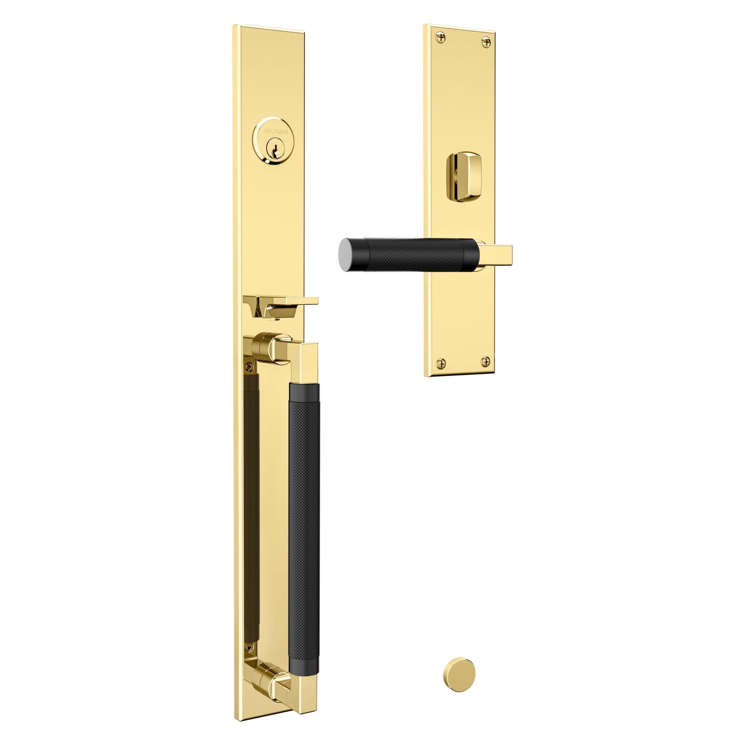 Baldwin - Estate Collection - Mortise Entry Handlesets - Gramercy Knurled 20” 6972 Mortise Handleset (Trim ONLY)