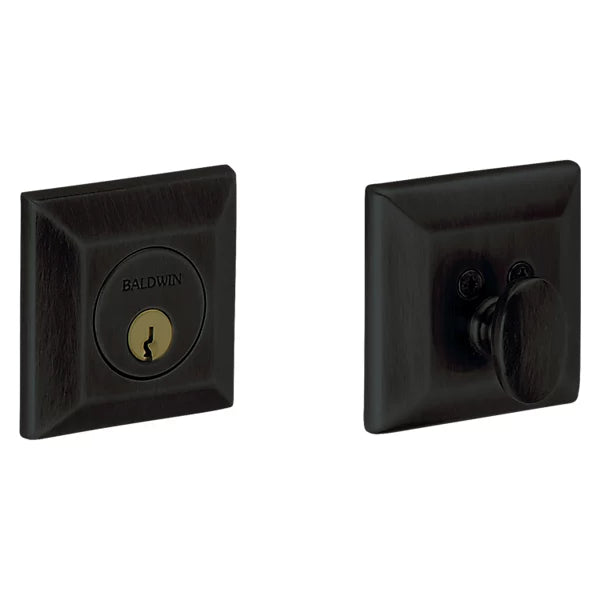 Baldwin - Estate Collection - Deadbolts - 8254 Squared Deadbolt (Single Cylinder - 2-1/8" Door Prep)