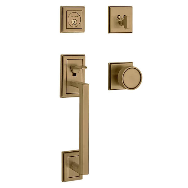 Baldwin - Estate Collection - Tubular Entry Handlesets - Hollywood Hills Sectional Trim w/ K008 Hollywood Hills Knob