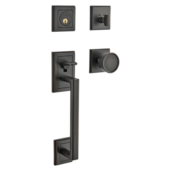 Baldwin - Estate Collection - Tubular Entry Handlesets - Hollywood Hills Sectional Trim w/ K008 Hollywood Hills Knob