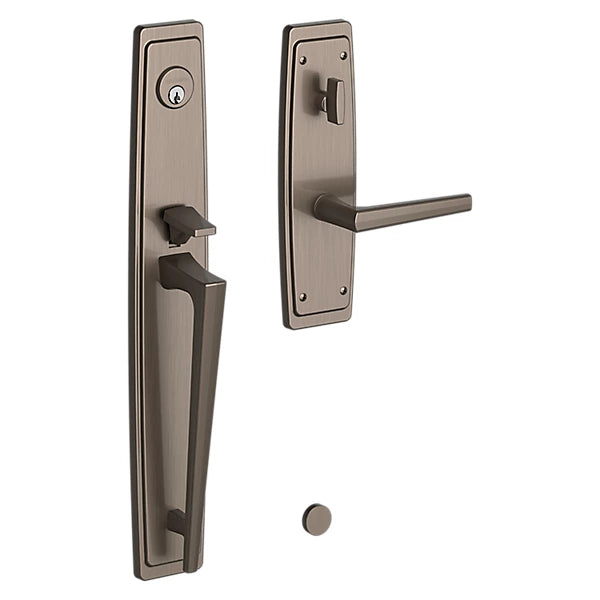 Baldwin - Estate Collection - Tubular Entry Handlesets - Palm Springs Full Escutcheon Emergency Egress Handleset w/ L024 Palm Springs Lever