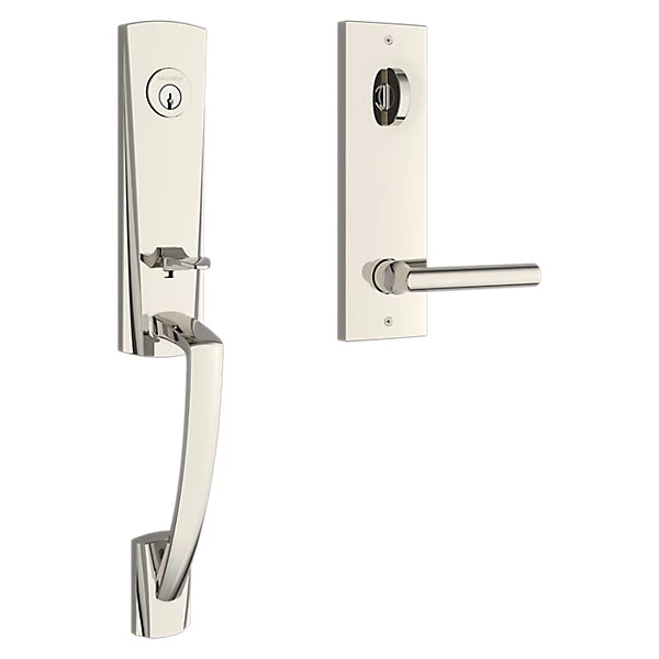 Baldwin - Reserve Collection - Tubular Entry Handlesets - Miami 3/4 Escutcheon Emergency Egress Handleset w/ Tube Lever & Contemporary Square Rose