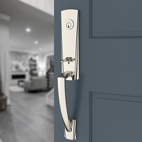 Baldwin - Reserve Collection - Tubular Entry Handlesets - Miami 3/4 Escutcheon Emergency Egress Handleset w/ Tube Lever & Contemporary Square Rose