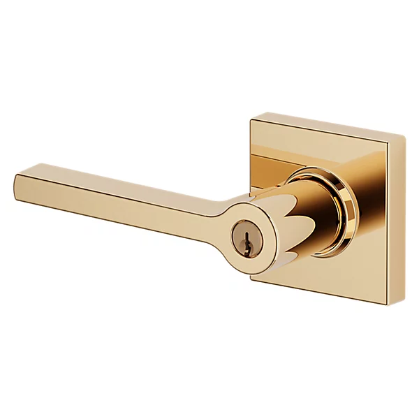 Baldwin - Estate Collection - Keyed Knobs & Levers - 5285 Minneapolis Keyed Door Lever w/ Square Rose