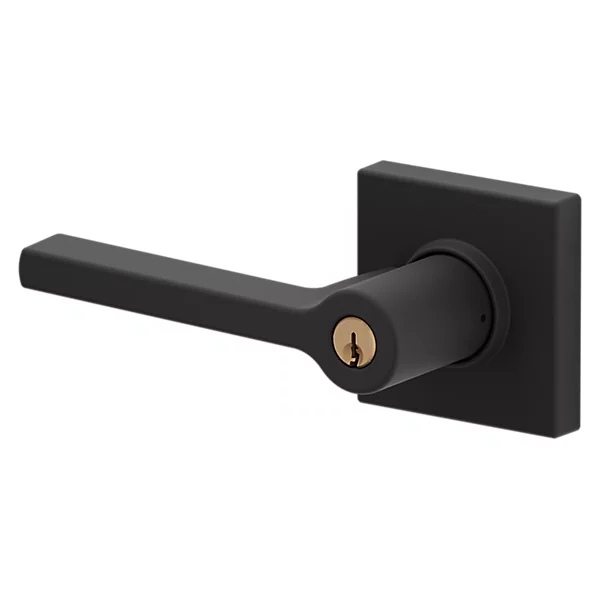 Baldwin - Estate Collection - Keyed Knobs & Levers - 5285 Minneapolis Keyed Door Lever w/ Square Rose