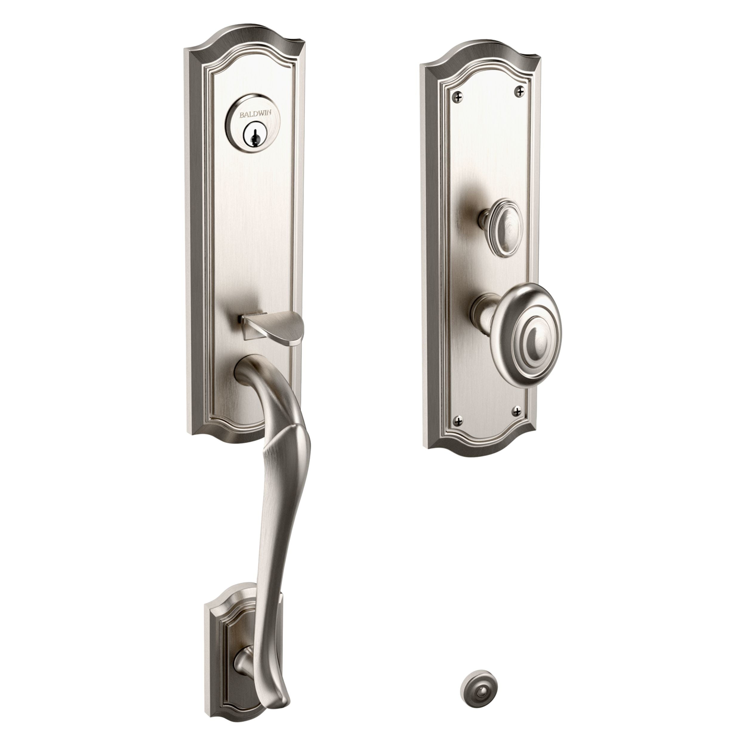 Baldwin - Estate Collection - Mortise Entry Handlesets - Bethpage 3/4 Escutcheon M522 Mortise Handleset w/ Knob (Trim ONLY)