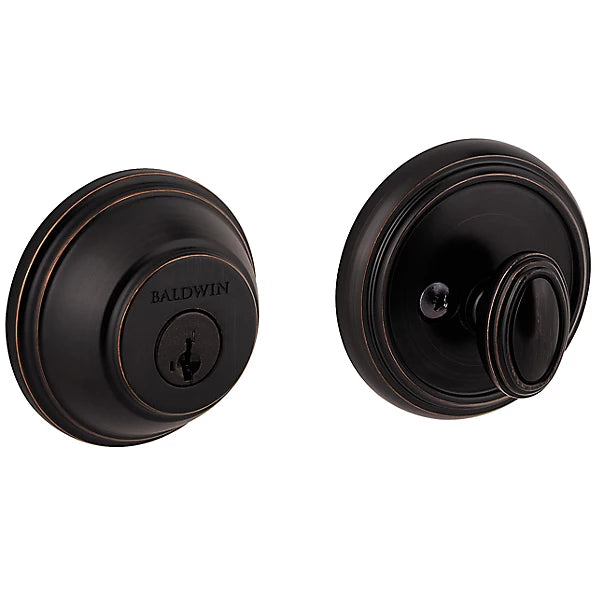 Baldwin - Prestige Collection - Deadbolts - Single Cylinder Round Deadbolt In Venetian Bronze