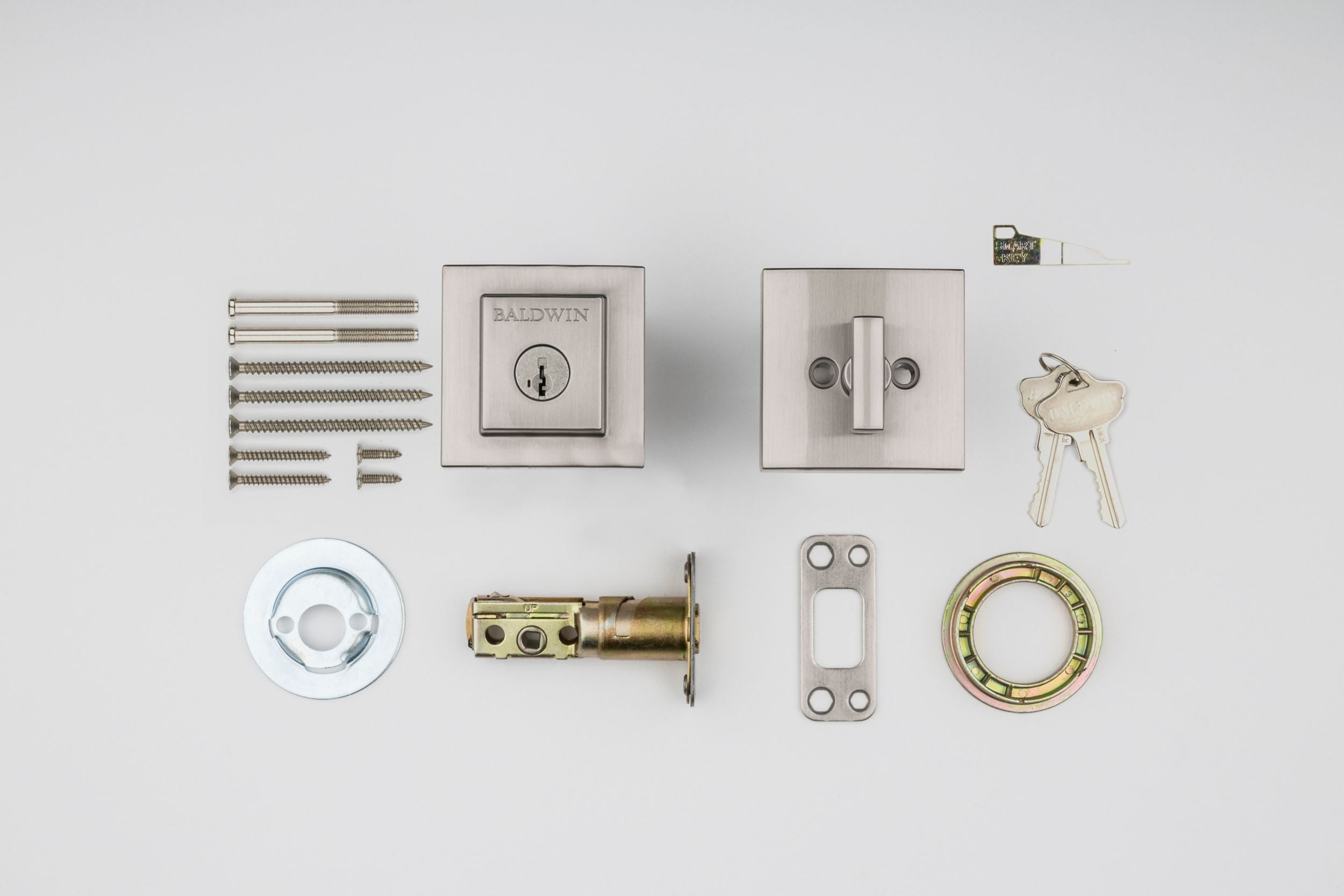 Baldwin - Prestige Collection - Deadbolts - Single Cylinder Square Deadbolt In Satin Nickel