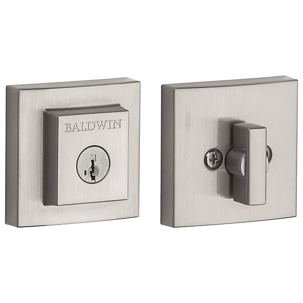 Baldwin - Prestige Collection - Deadbolts - Single Cylinder Square Deadbolt In Satin Nickel