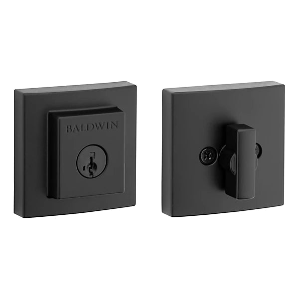 Baldwin - Prestige Collection - Deadbolts - Single Cylinder Square Deadbolt In Matte Black