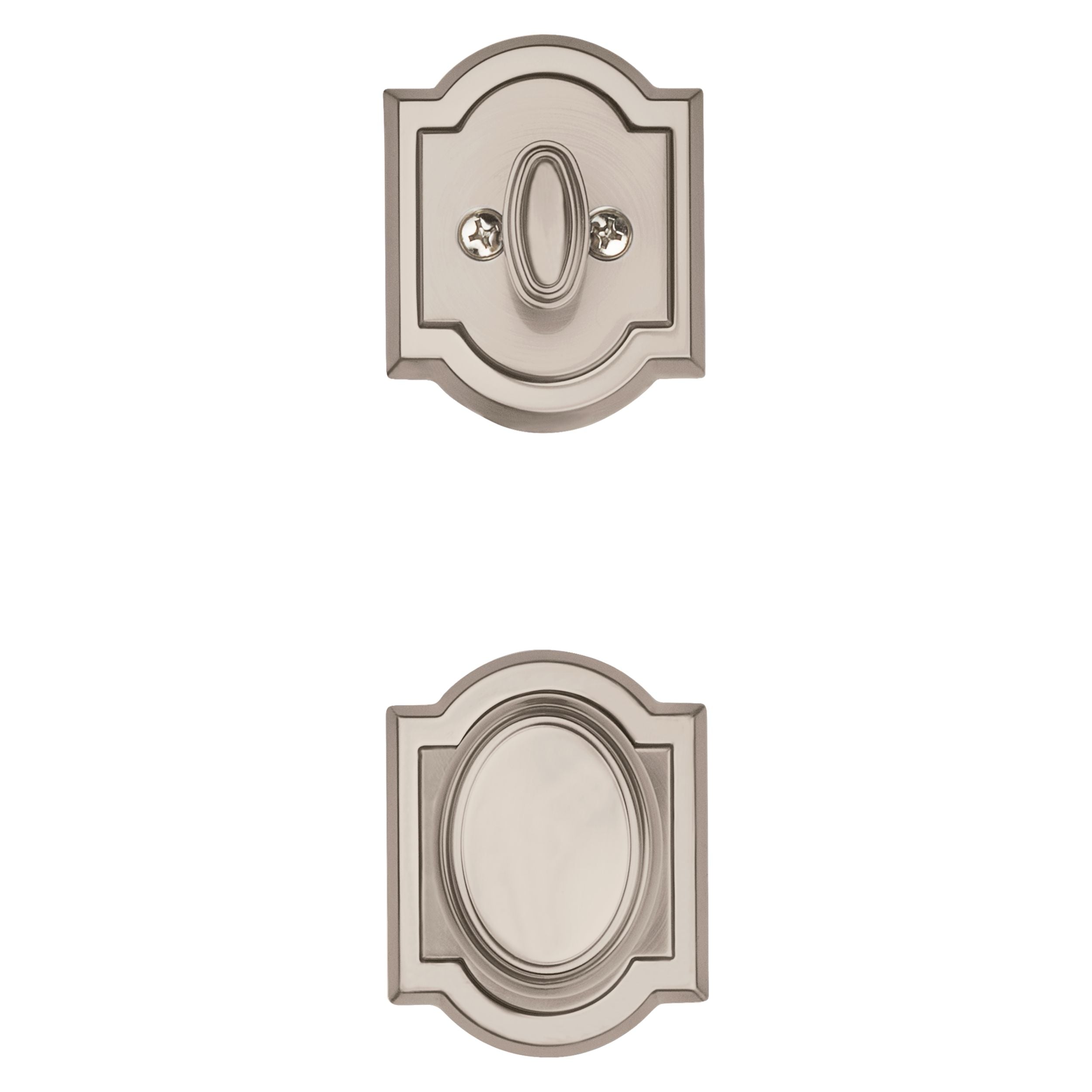 Baldwin - Prestige Collection - Tubular Entry Handlesets - Wesley (WYH) Sectional Handleset w/ Carnaby Knob In Satin Nickel