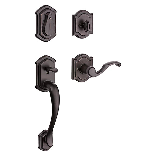 Baldwin - Prestige Collection - Tubular Entry Handlesets - Medina (MDH) Sectional Handleset w/ Madrina Lever In Venetian Bronze