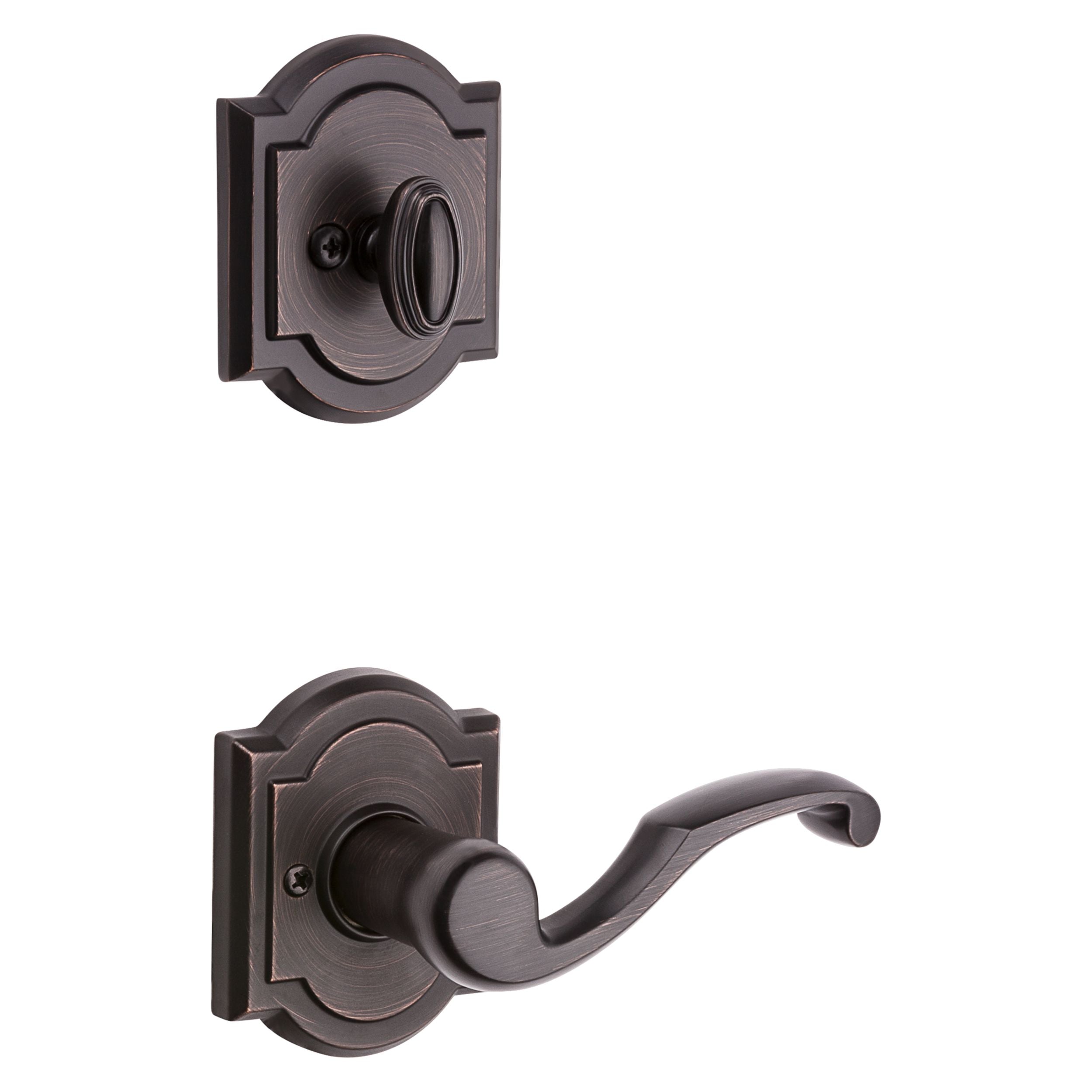 Baldwin - Prestige Collection - Tubular Entry Handlesets - Pistoria Sectional Handleset w/ Madrina Lever In Venetian Bronze