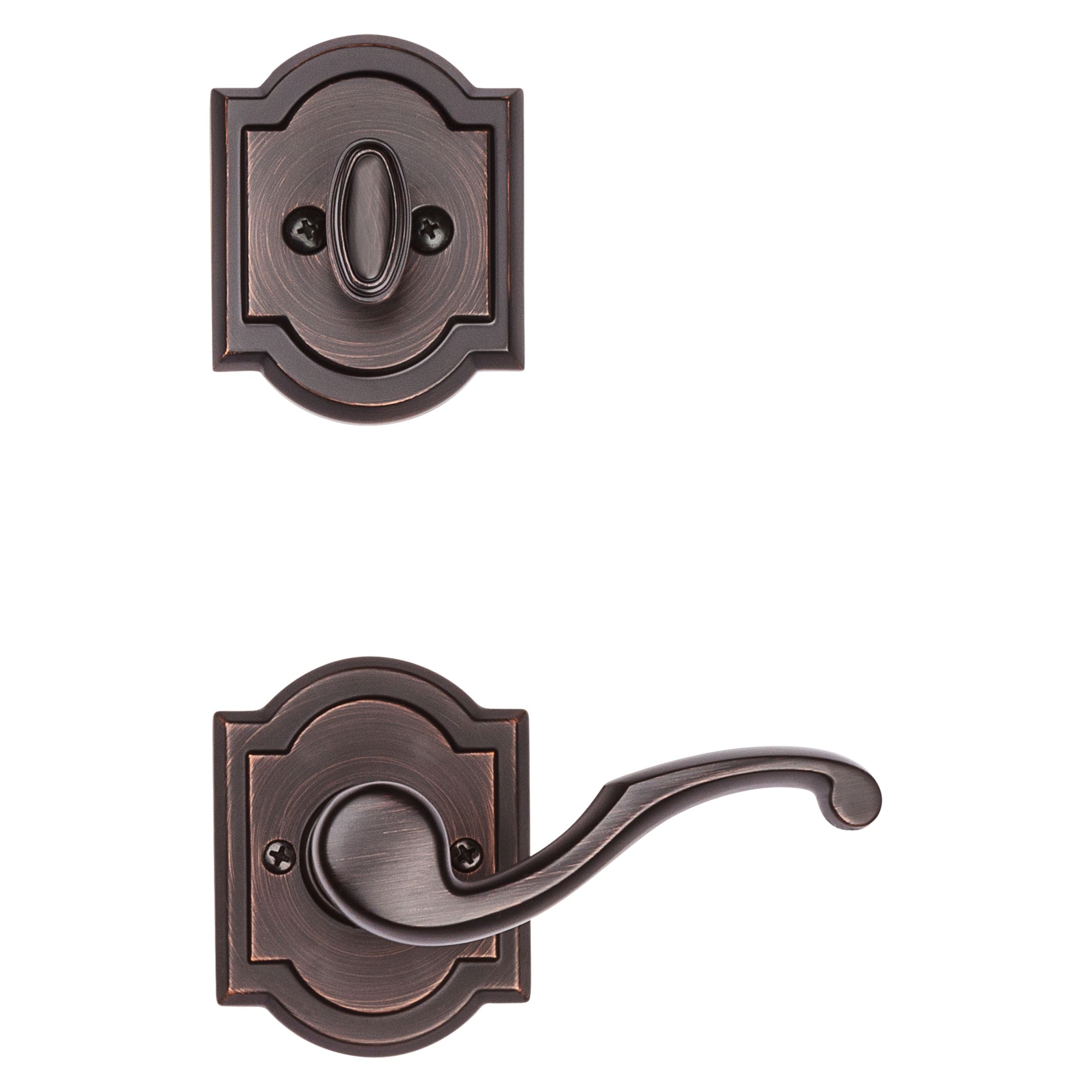 Baldwin - Prestige Collection - Tubular Entry Handlesets - Pistoria Sectional Handleset w/ Madrina Lever In Venetian Bronze