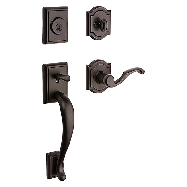 Baldwin - Prestige Collection - Tubular Entry Handlesets - Pistoria (PAH) Sectional Handleset w/ Madrina Lever In Venetian Bronze