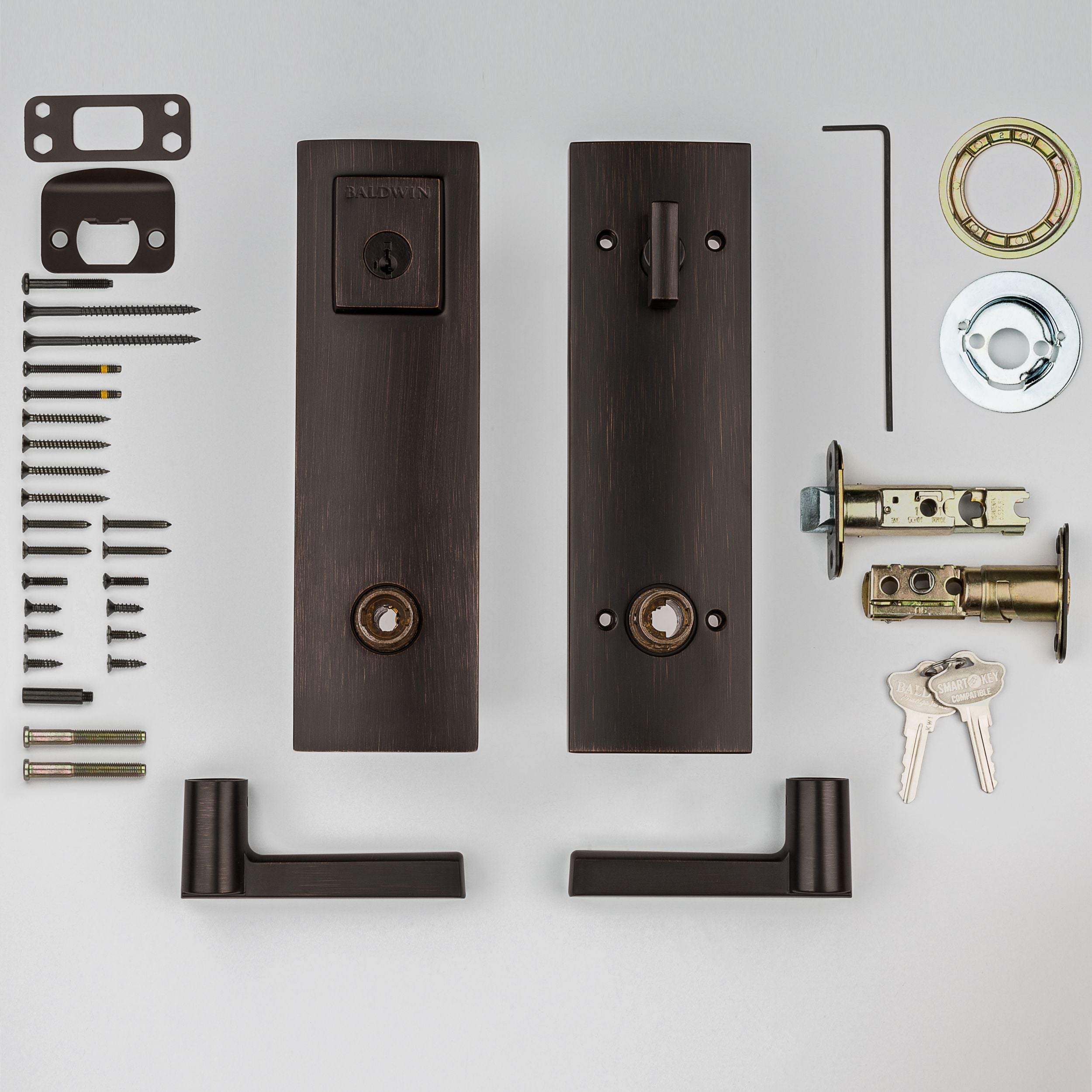 Baldwin - Prestige Collection - Tubular Entry Handlesets - Spyglass (SPE) Lever Handleset w/ Spyglass Lever In Venetian Bronze