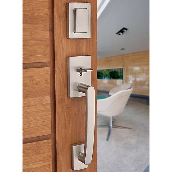 Baldwin - Prestige Collection - Tubular Entry Handlesets - Spyglass (SPH) Sectional Handleset w/ Spyglass Lever In Satin Nickel