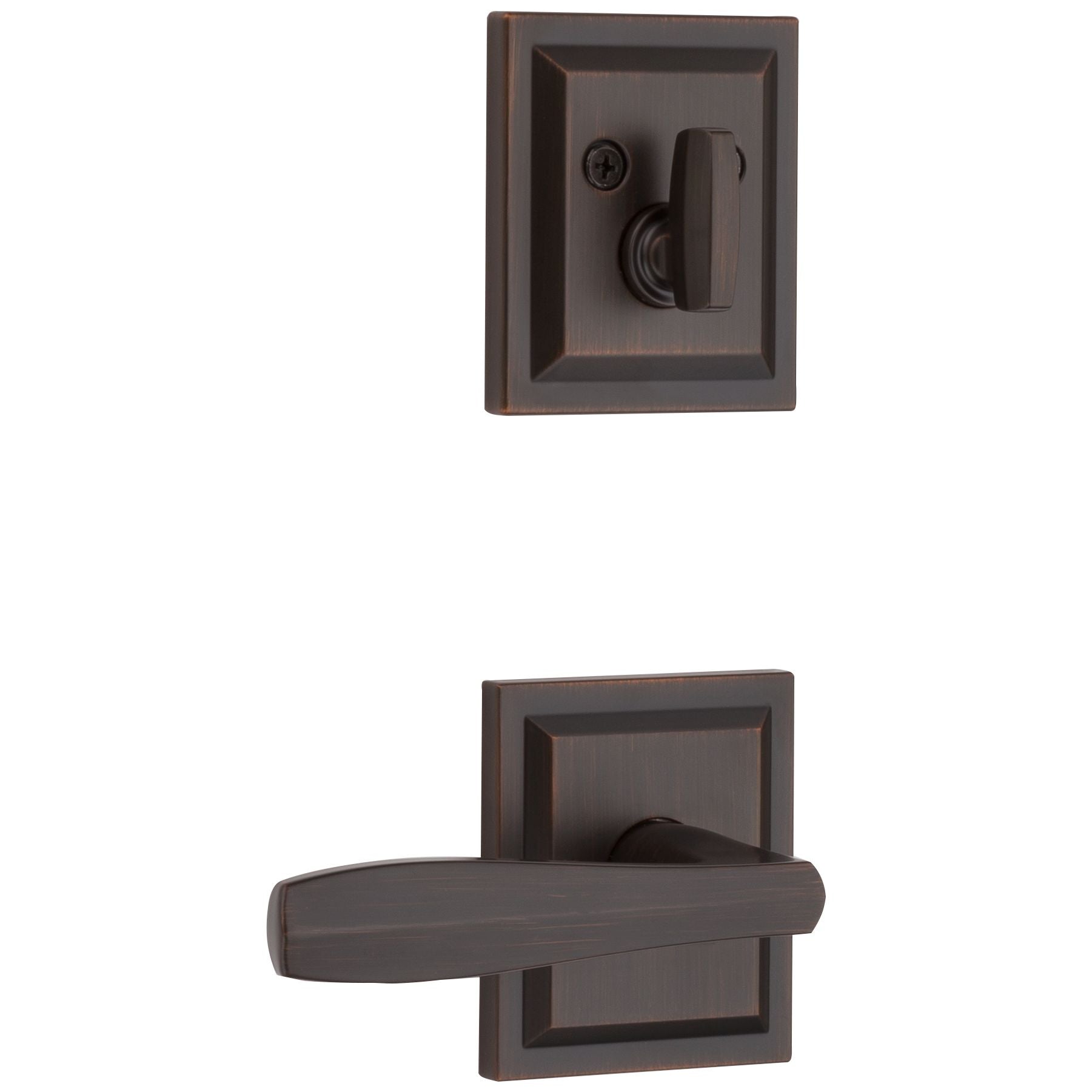 Baldwin - Prestige Collection - Tubular Entry Handlesets - Torrey Pines (TPE) Full Escutcheon Handleset w/ Torrey Lever In Venetian Bronze