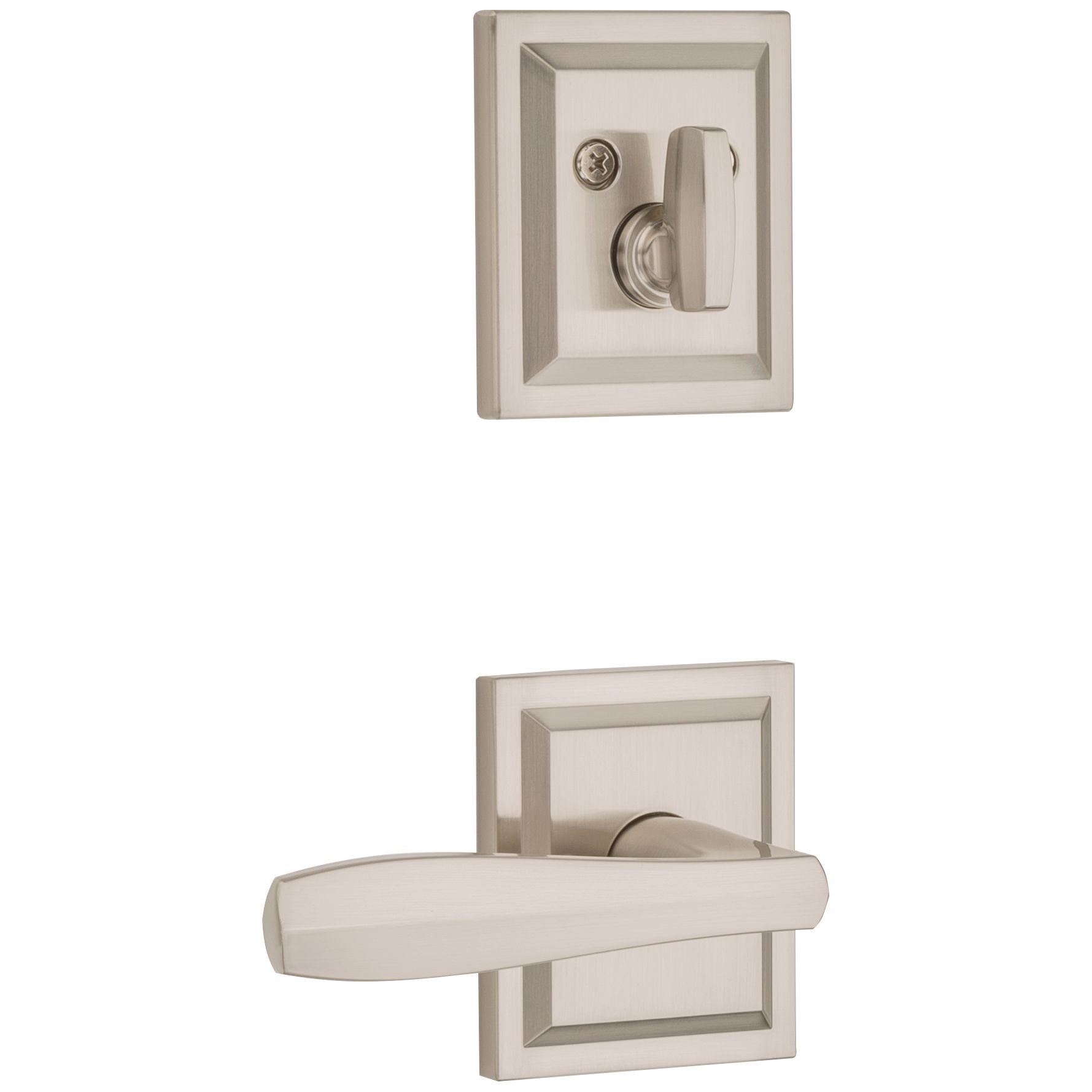 Baldwin - Prestige Collection - Tubular Entry Handlesets - Torrey Pines (TPH) Sectional Handleset w/ Torrey Lever In Satin Nickel