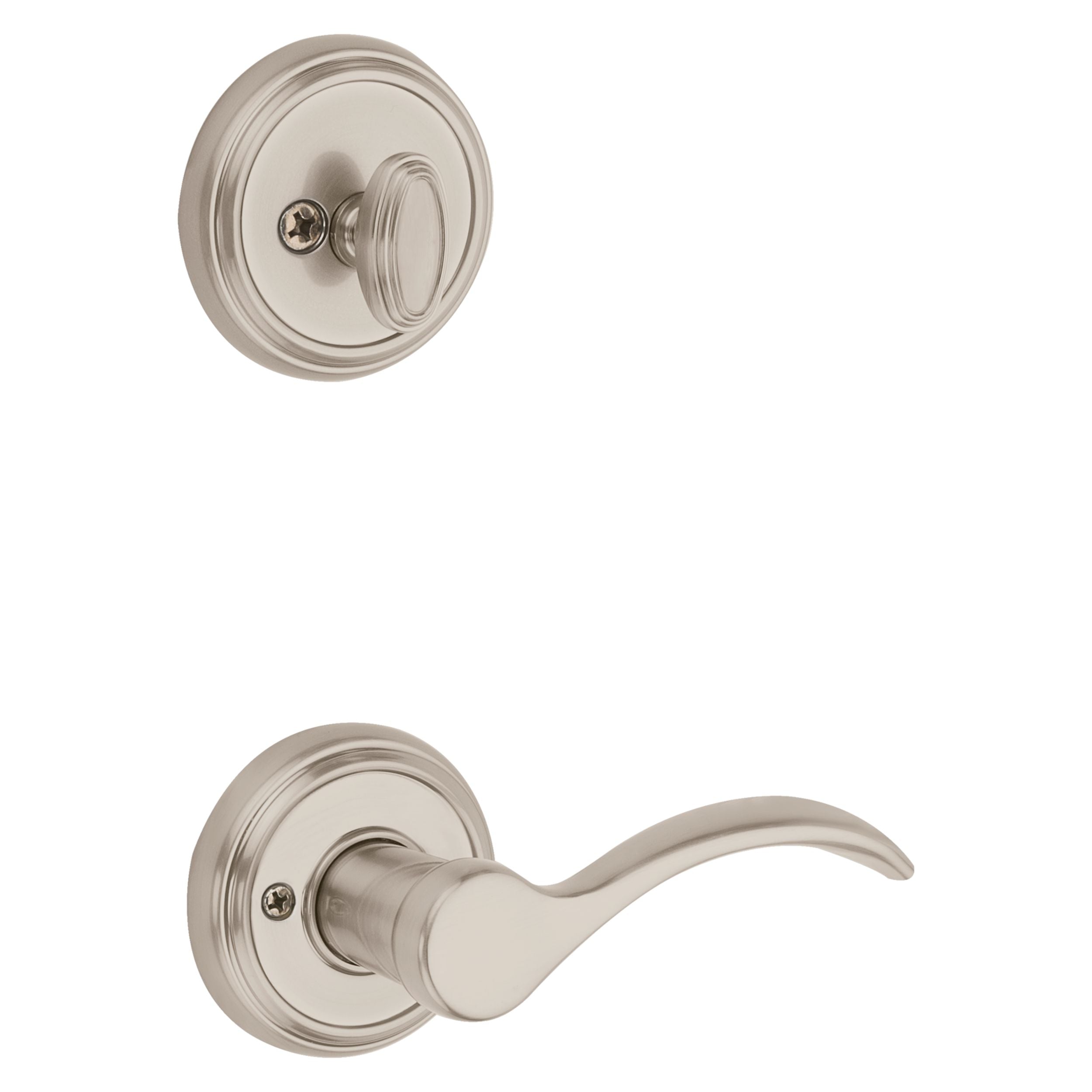 Baldwin - Prestige Collection - Tubular Entry Handlesets - Nautica (NAH) Sectional Handleset w/ Tobin Lever In Satin Nickel