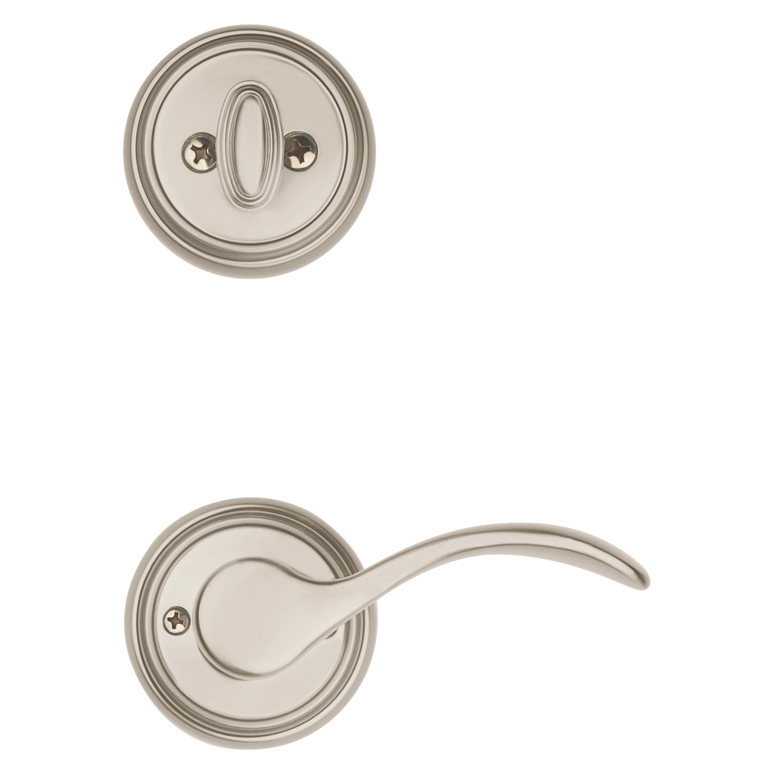 Baldwin - Prestige Collection - Tubular Entry Handlesets - Nautica (NAH) Sectional Handleset w/ Tobin Lever In Satin Nickel