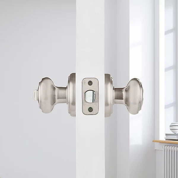 Baldwin - Prestige Collection - Knobs & Levers - Alcott (ATK) Knob w/ Round Rose In Satin Nickel