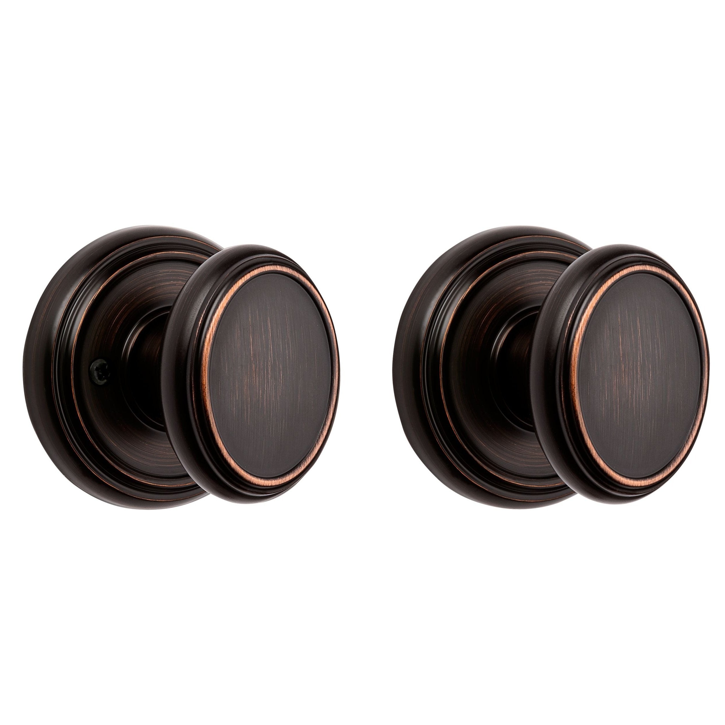 Baldwin - Prestige Collection - Knobs & Levers - Carnaby (CYK) Knob w/ Round Rose In Venetian Bronze