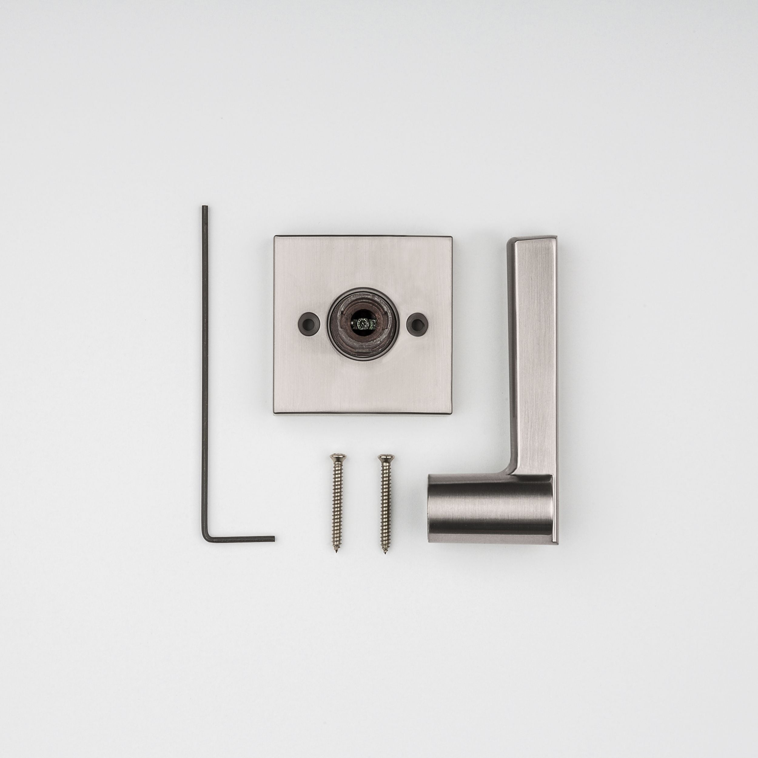 Baldwin - Prestige Collection - Knobs & Levers - Spyglass (SPL) Lever w/ Square Rose In Satin Nickel