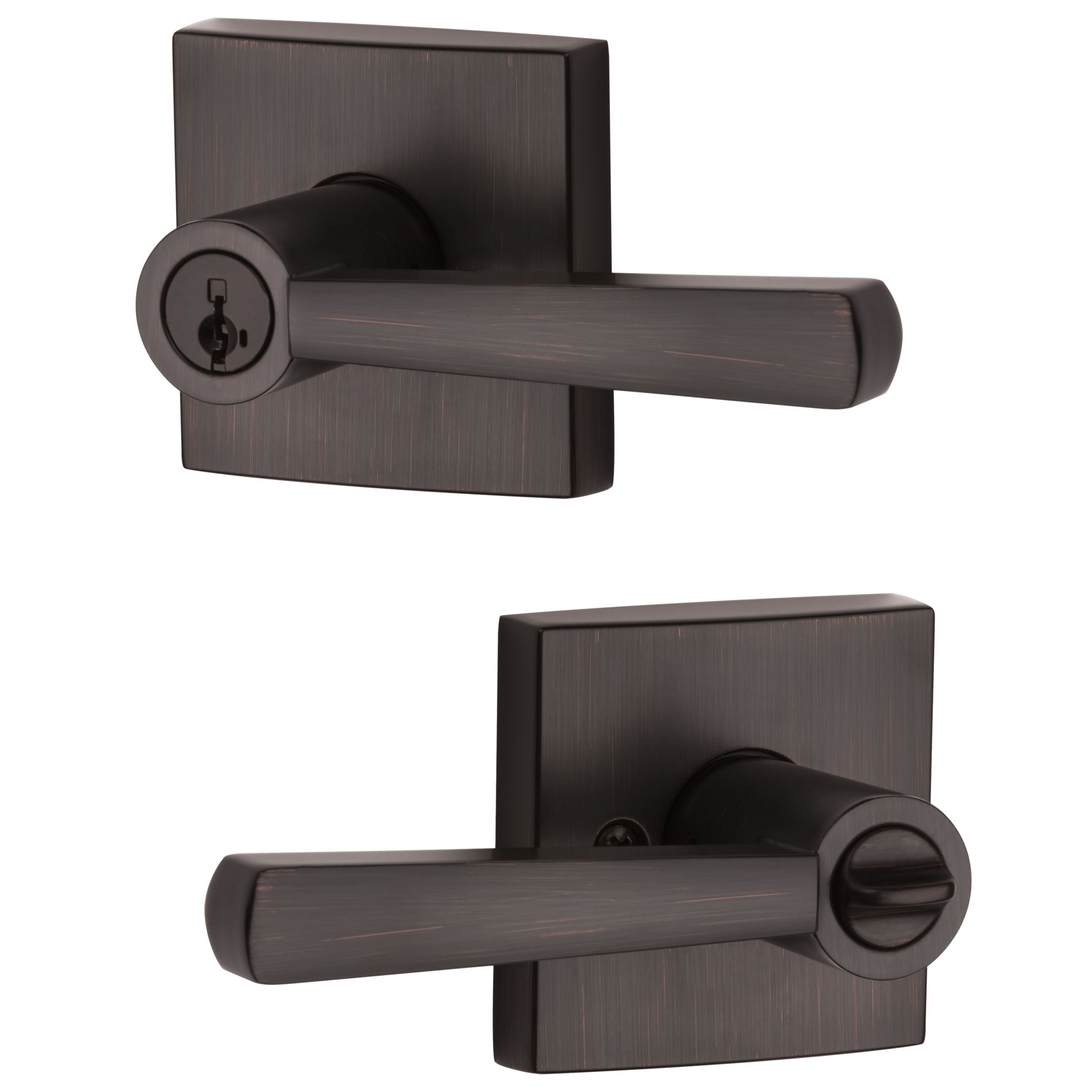 Baldwin - Prestige Collection - Knobs & Levers - Spyglass (SPL) Lever w/ Square Rose In Venetian Bronze