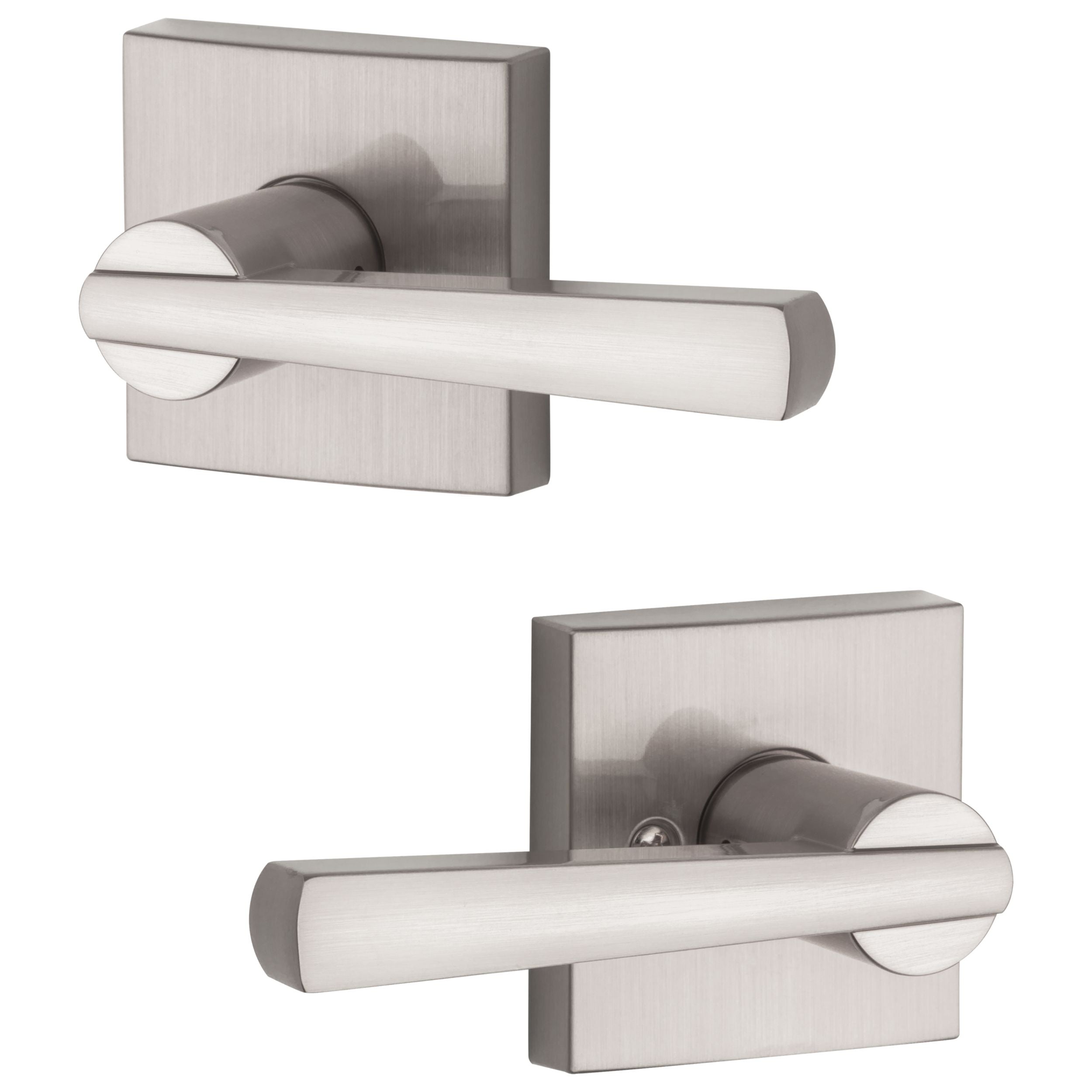 Baldwin - Prestige Collection - Knobs & Levers - Spyglass (SPL) Lever w/ Square Rose In Satin Nickel