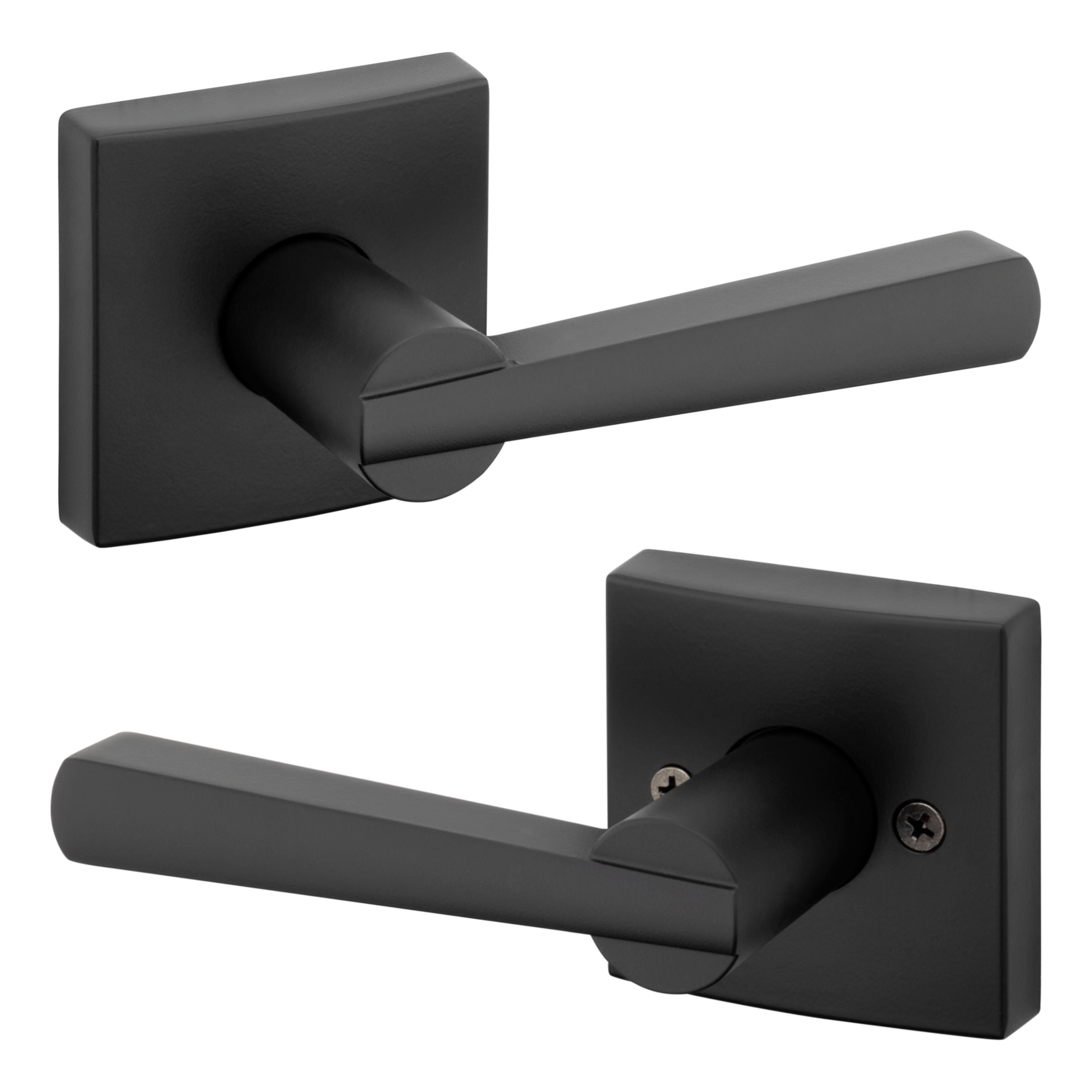 Baldwin - Prestige Collection - Knobs & Levers - Spyglass (SPL) Lever w/ Square Rose In Matte Black