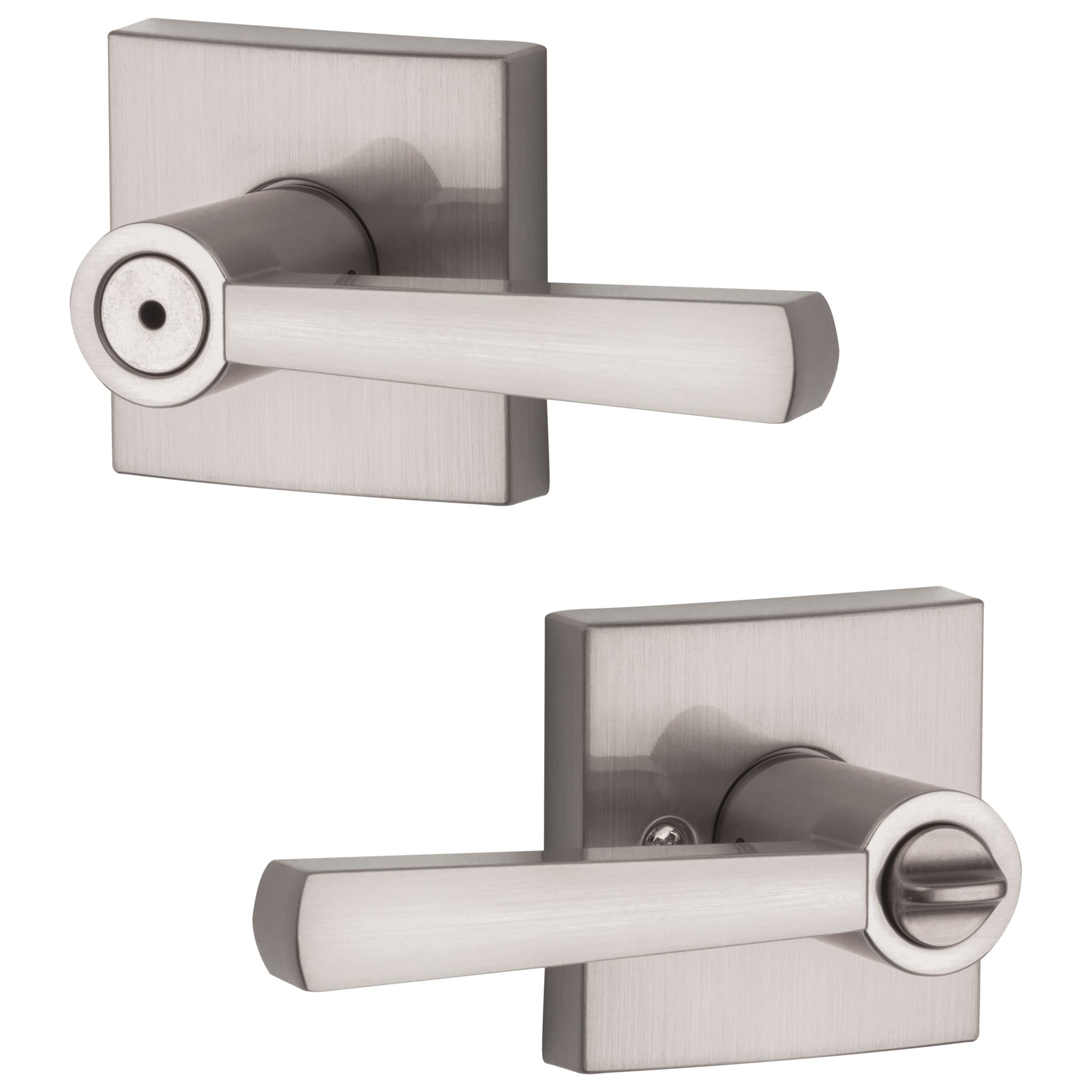 Baldwin - Prestige Collection - Knobs & Levers - Spyglass (SPL) Lever w/ Square Rose In Satin Nickel