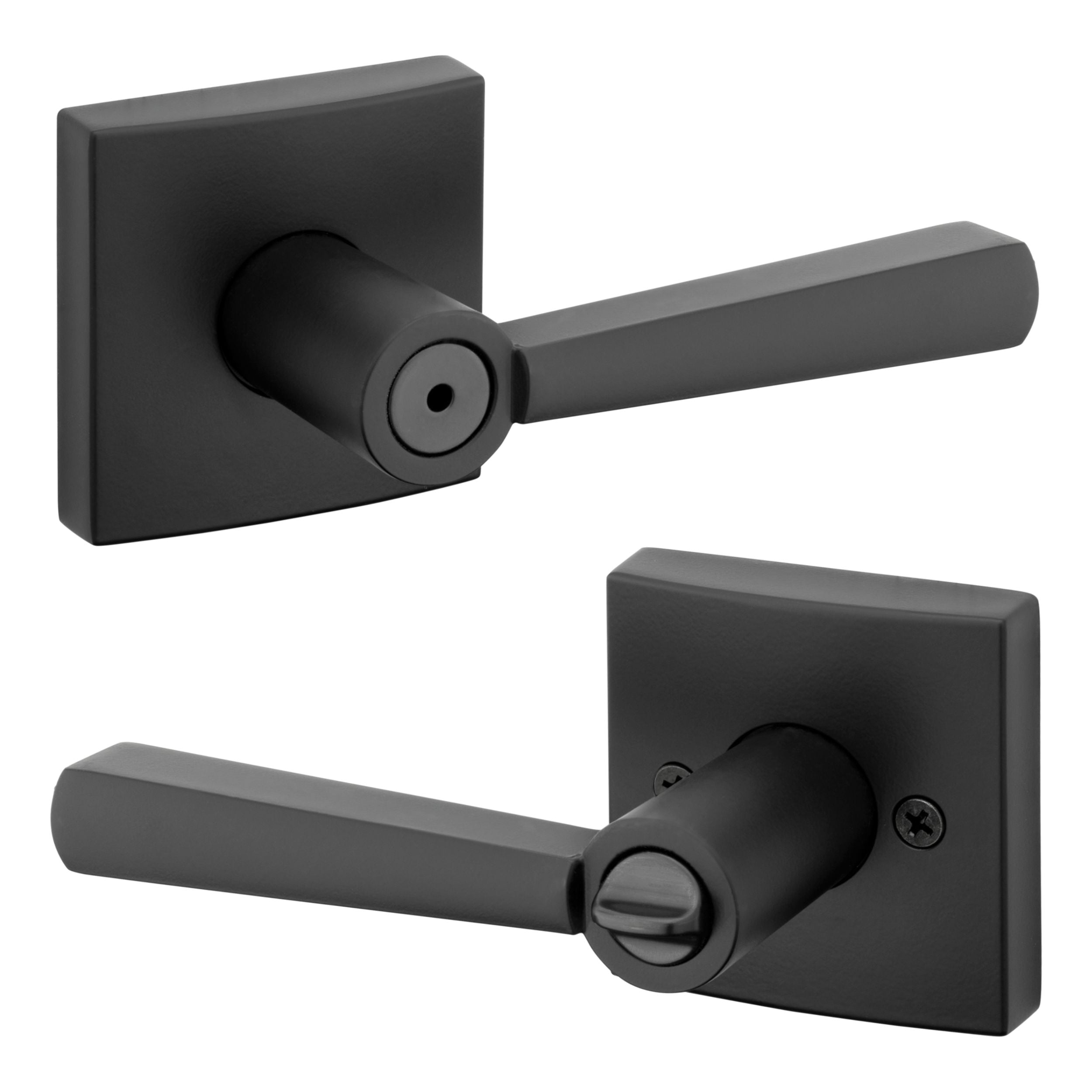 Baldwin - Prestige Collection - Knobs & Levers - Spyglass (SPL) Lever w/ Square Rose In Matte Black