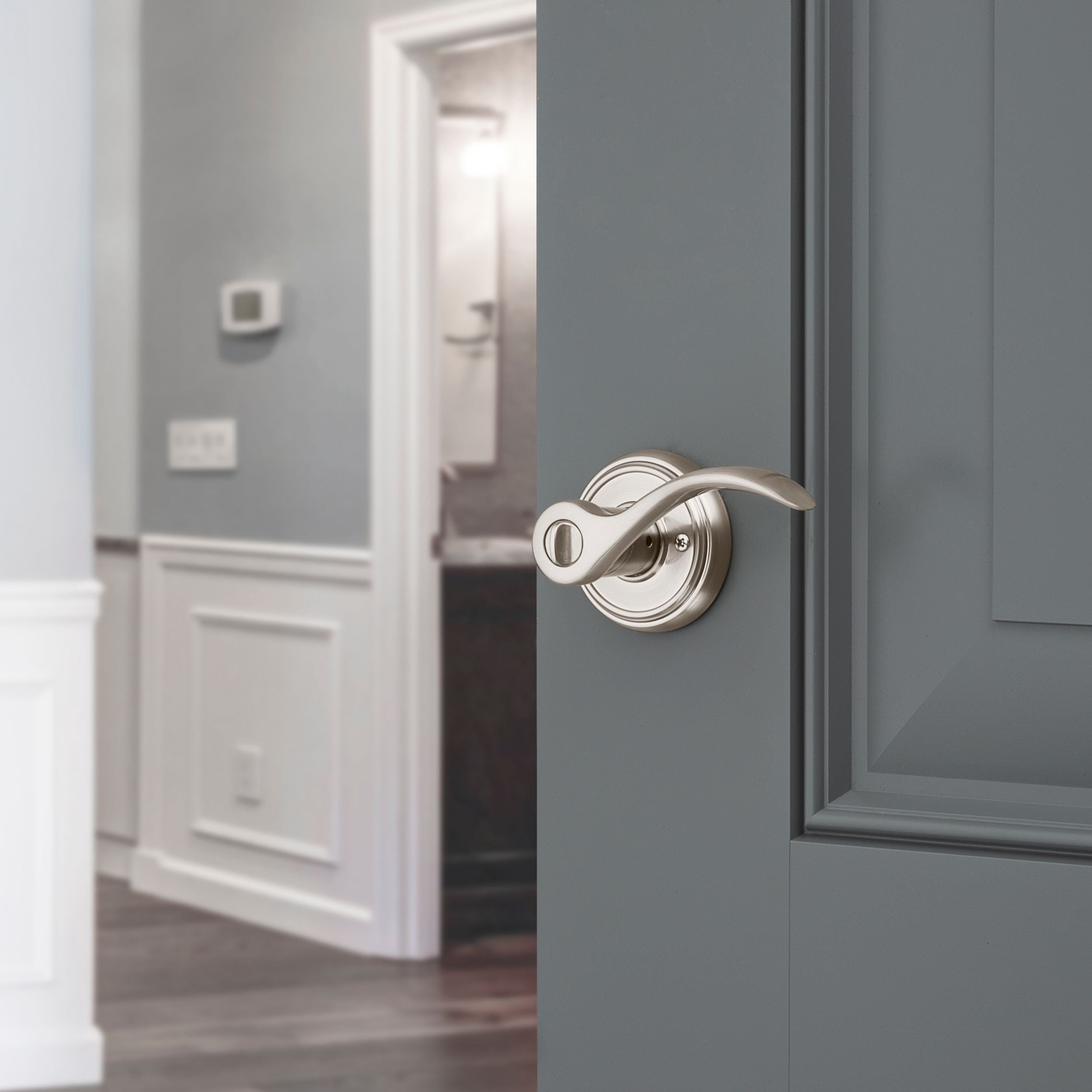 Baldwin - Prestige Collection - Knobs & Levers - Tobin (TBL) Lever w/ Round Rose In Satin Nickel