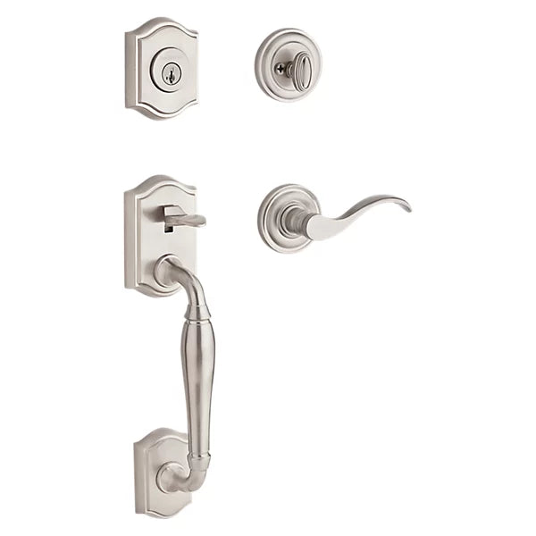 Baldwin - Reserve Collection - Tubular Entry Handlesets - Westcliff Sectional Handleset w/ Curve Lever & Rose