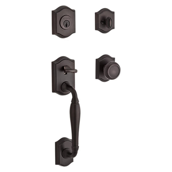 Baldwin - Reserve Collection - Tubular Entry Handlesets - Westcliff Sectional Handleset w/ Traditional Knob & Rose