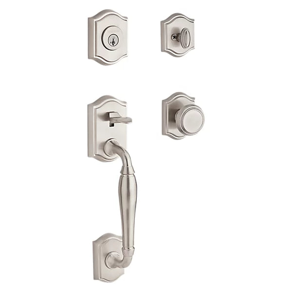 Baldwin - Reserve Collection - Tubular Entry Handlesets - Westcliff Sectional Handleset w/ Traditional Knob & Rose