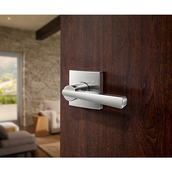 Baldwin - Prestige Collection - Knobs & Levers - Spyglass (SPL) Lever w/ Square Rose In Satin Nickel