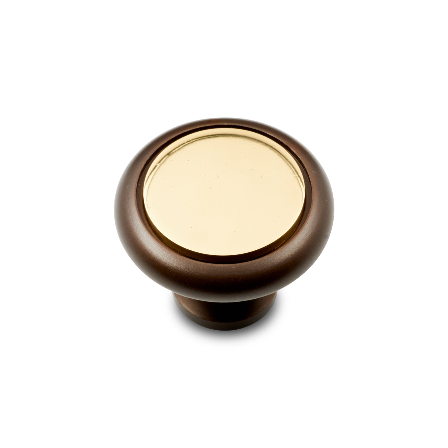 RK International - Two Tone - Two-Tone Cabinet Knob with Flat Brass Insert