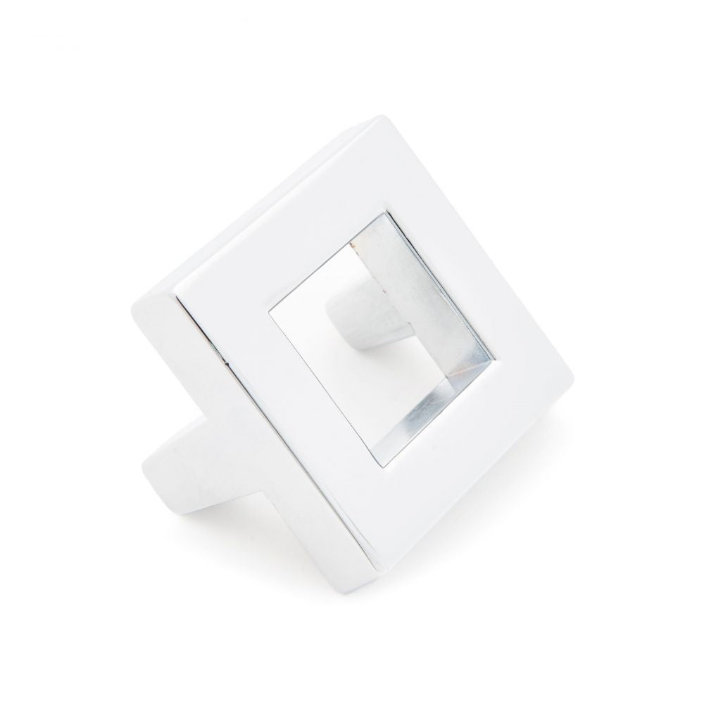 RK International - Satin Nickel & Polished Chrome - Open Square Knob Cabinet Knob
